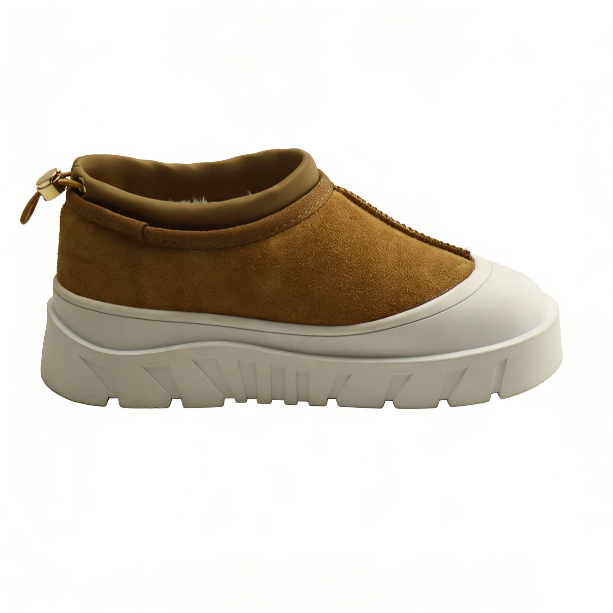 H3fb4fd8207154ecb9abb568aa0d015d9o.webp Wholesale Brown Platform Winter Warm Shoes Faux Fur Lining Thick Rubber Sole Slip-On Design Custom Logo & Style - Image 1